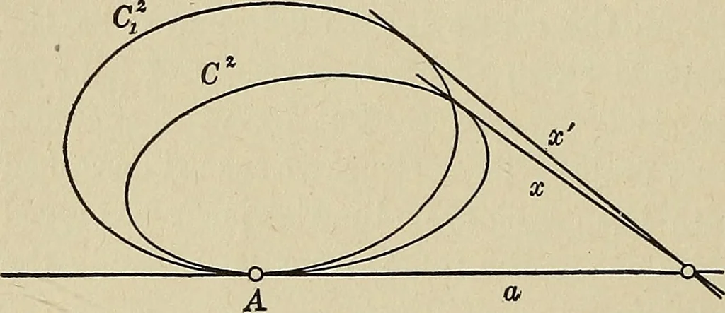 An illustration from Projective geometry, 1910, leaf 231