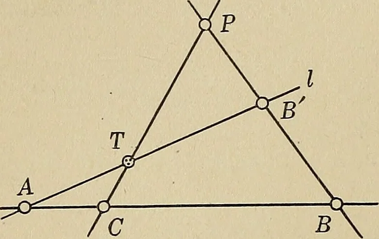 An illustration from Projective geometry, 1910, leaf 33