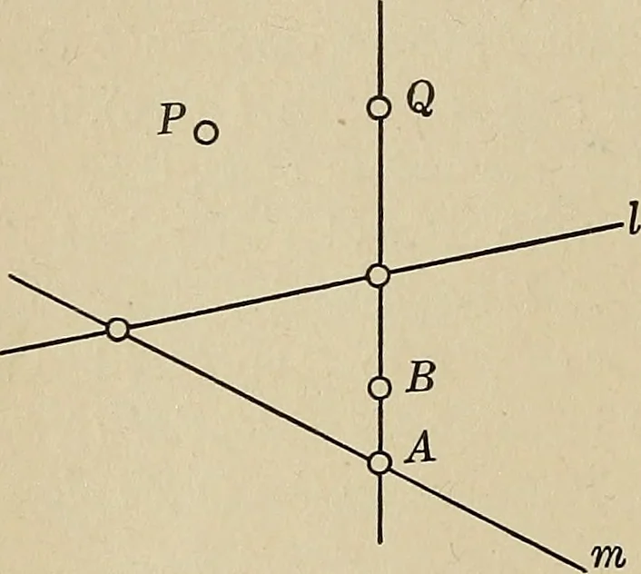 An illustration from Projective geometry, 1910, leaf 35