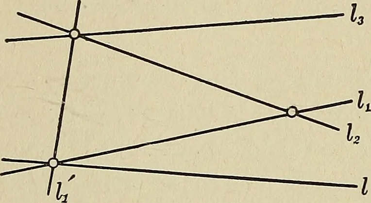 An illustration from Projective geometry, 1910, leaf 79