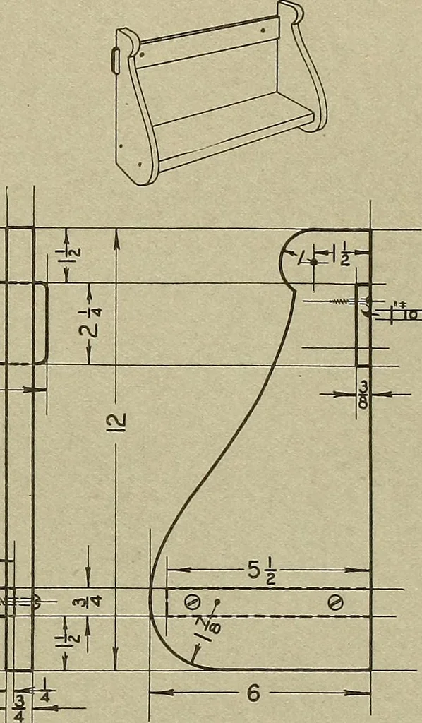 An illustration from Projects for beginning woodwork and mechanical drawing, 1912, leaf 106