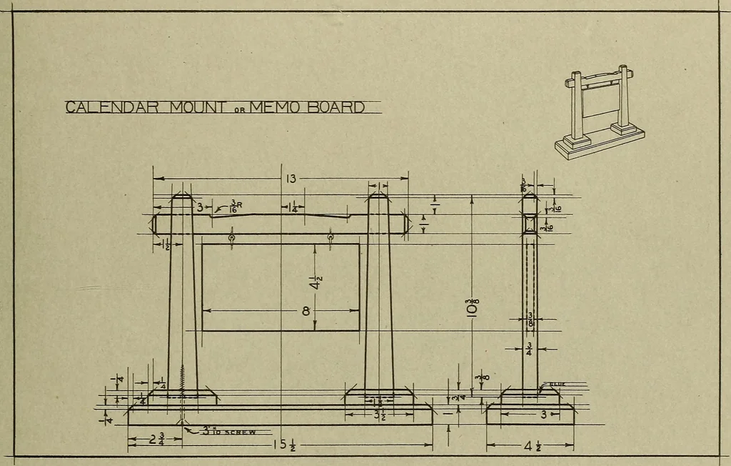 An illustration from Projects for beginning woodwork and mechanical drawing, 1912, leaf 122