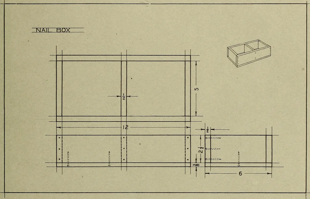An illustration from Projects for beginning woodwork and mechanical drawing, 1912, leaf 68