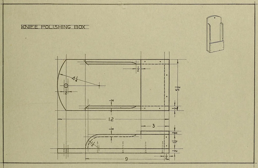 An illustration from Projects for beginning woodwork and mechanical drawing, 1912, leaf 70