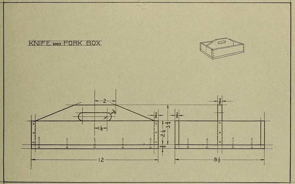 An illustration from Projects for beginning woodwork and mechanical drawing, 1912, leaf 72