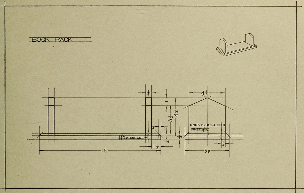 An illustration from Projects for beginning woodwork and mechanical drawing, 1912, leaf 96