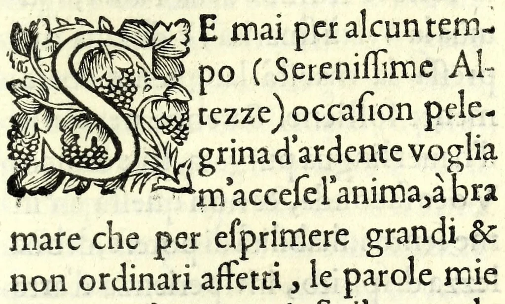 An illustration from Prologhi di Domenico Bruni, detto Fuluio, comico di Madama sereniss. principessa di Piemonte, 1623, leaf 29