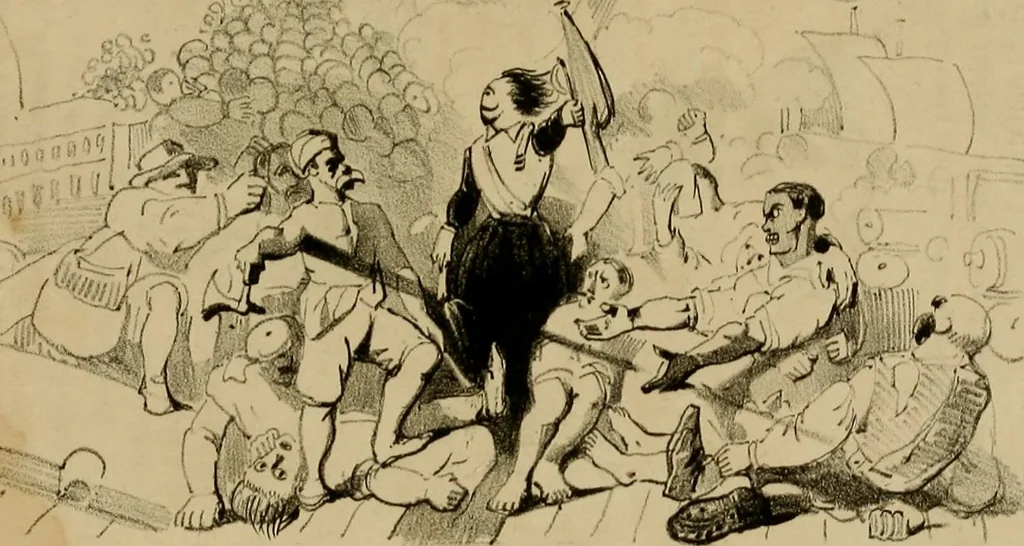 An illustration from Promenade charivarique au Salon de Bruxelles 1845, 1845, leaf 11