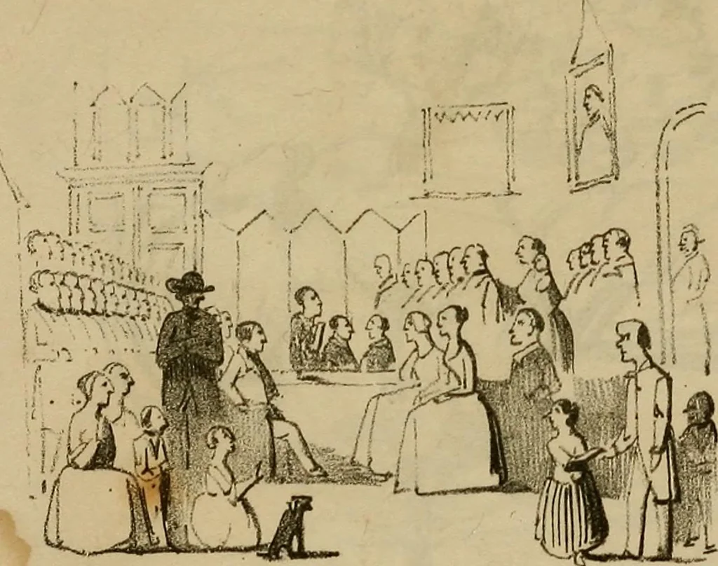 An illustration from Promenade charivarique au Salon de Bruxelles 1845, 1845, leaf 31