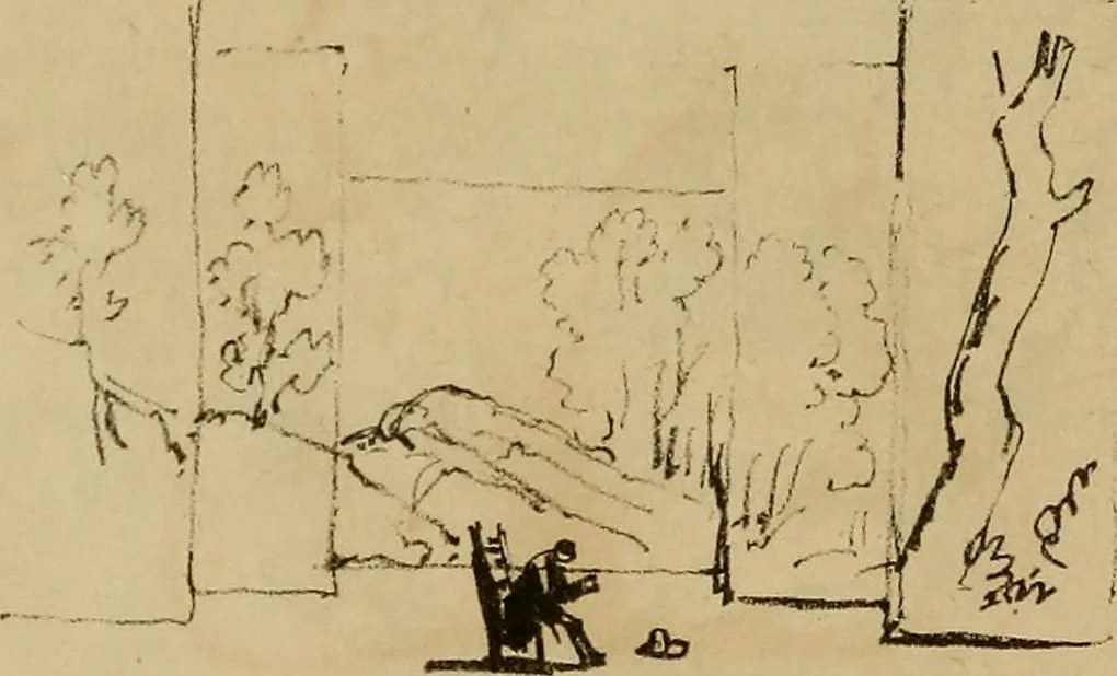 An illustration from Promenade charivarique au Salon de Bruxelles 1845, 1845, leaf 43