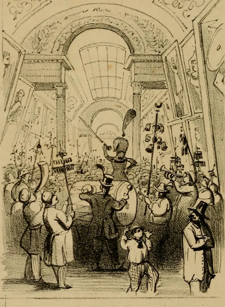 An illustration from Promenade charivarique au Salon de Bruxelles 1845, 1845, leaf 5