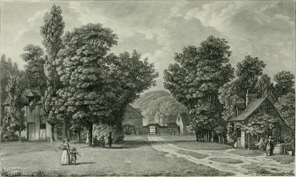 An illustration from Promenades, ou, Itinéraire des jardins de Chantilly : orné d'un plan et de vingt estampes qui en représentent les principales vues, 1791, leaf 62