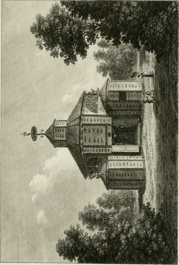 An illustration from Promenades, ou, Itinéraire des jardins de Chantilly : orné d'un plan et de vingt estampes qui en représentent les principales vues, 1791, leaf 72