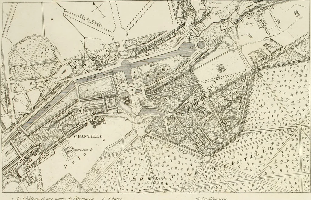 An illustration from Promenades, ou, Itinéraire des jardins de Chantilly : orné d'un plan et de vingt estampes qui en représentent les principales vues, 1791, leaf 8