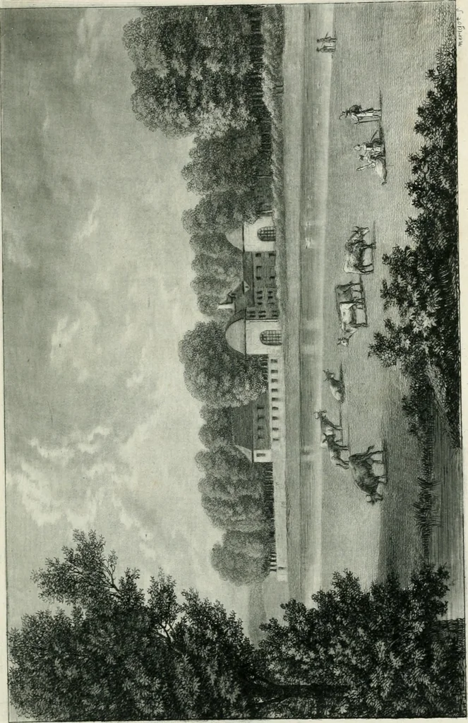An illustration from Promenades, ou, Itinéraire des jardins de Chantilly : orné d'un plan et de vingt estampes qui en représentent les principales vues, 1791, leaf 82