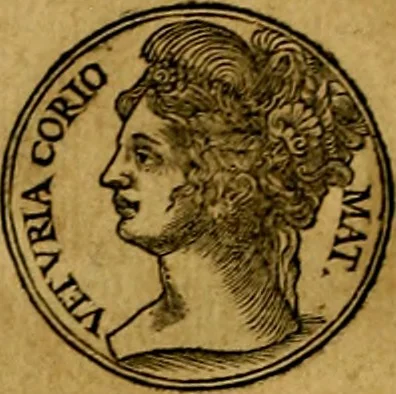 An illustration from Prontvario de le medaglie de piv illvstri, & fulgenti huomini & donne, dal pricipio del mondo insino al presente tempo.., 1553, leaf 123