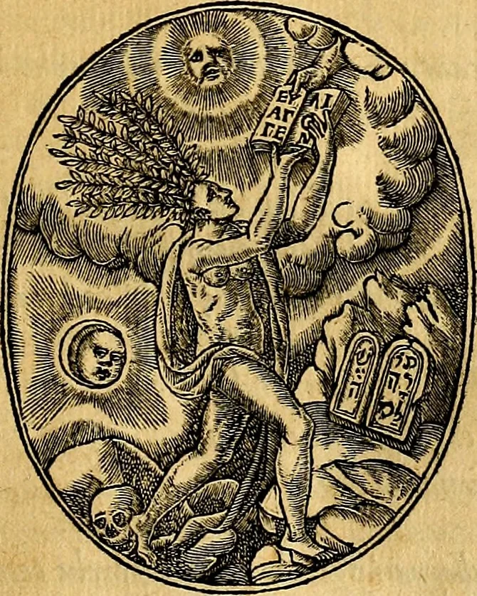 An illustration from Prontvario de le medaglie de piv illvstri, & fulgenti huomini & donne, dal pricipio del mondo insino al presente tempo.., 1553, leaf 186