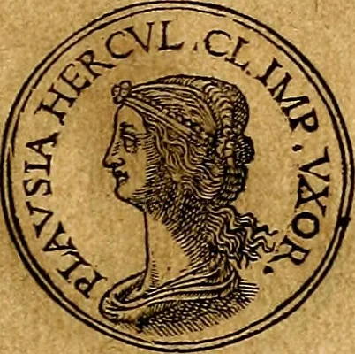 An illustration from Prontvario de le medaglie de piv illvstri, & fulgenti huomini & donne, dal pricipio del mondo insino al presente tempo.., 1553, leaf 202
