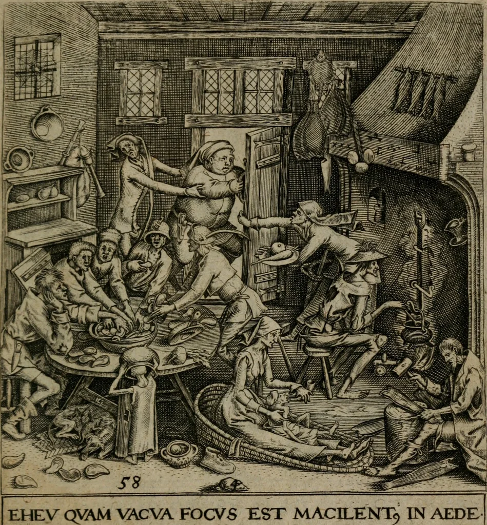 An illustration from Proscenivm vitæ hvmanæ, siue Emblematvm secvlarivm, ivcvndissima, & artificiosissima varietate vitæ hvmanæ & seculi huius deprauati mores, ac studia peruersissima adumbrantium: et Latinis versibvs, explicatorum, decades septem multis figuris adauctæ, & in vsum studiosæ inprimis iuuentutis ita adornatæ vt instar albi amicorvm sodalitatum symbolis, & insigniis conscribendis depingendisq; inseruire commode possint, 1627, leaf 128