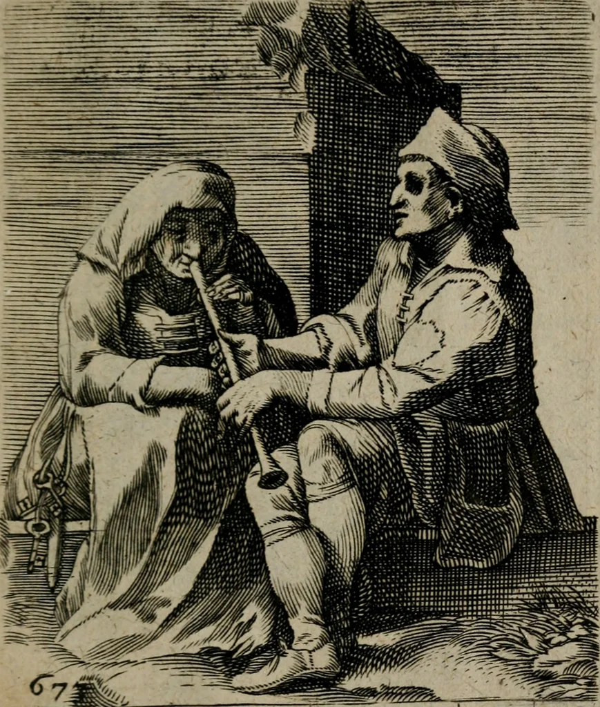 An illustration from Proscenivm vitæ hvmanæ, siue Emblematvm secvlarivm, ivcvndissima, & artificiosissima varietate vitæ hvmanæ & seculi huius deprauati mores, ac studia peruersissima adumbrantium: et Latinis versibvs, explicatorum, decades septem multis figuris adauctæ, & in vsum studiosæ inprimis iuuentutis ita adornatæ vt instar albi amicorvm sodalitatum symbolis, & insigniis conscribendis depingendisq; inseruire commode possint, 1627, leaf 146