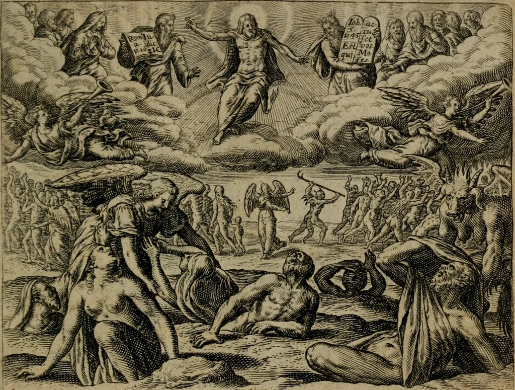 An illustration from Proscenivm vitæ hvmanæ, siue Emblematvm secvlarivm, ivcvndissima, & artificiosissima varietate vitæ hvmanæ & seculi huius deprauati mores, ac studia peruersissima adumbrantium: et Latinis versibvs, explicatorum, decades septem multis figuris adauctæ, & in vsum studiosæ inprimis iuuentutis ita adornatæ vt instar albi amicorvm sodalitatum symbolis, & insigniis conscribendis depingendisq; inseruire commode possint, 1627, leaf 22