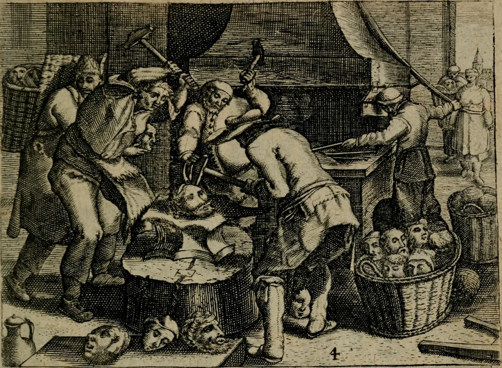 An illustration from Proscenivm vitæ hvmanæ, siue Emblematvm secvlarivm, ivcvndissima, & artificiosissima varietate vitæ hvmanæ & seculi huius deprauati mores, ac studia peruersissima adumbrantium: et Latinis versibvs, explicatorum, decades septem multis figuris adauctæ, & in vsum studiosæ inprimis iuuentutis ita adornatæ vt instar albi amicorvm sodalitatum symbolis, & insigniis conscribendis depingendisq; inseruire commode possint, 1627, leaf 28