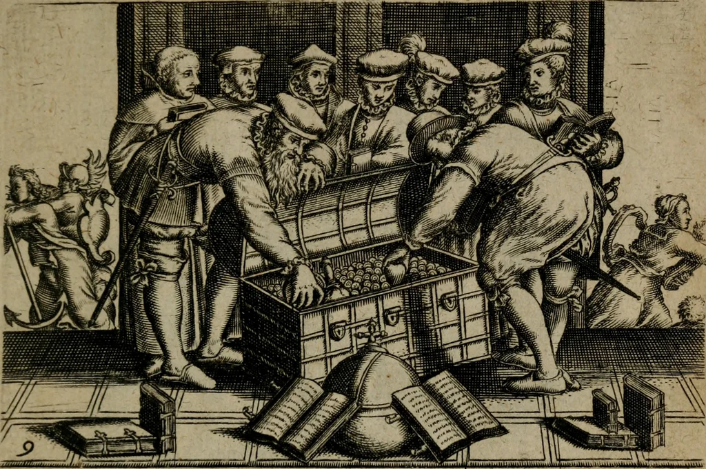 An illustration from Proscenivm vitæ hvmanæ, siue Emblematvm secvlarivm, ivcvndissima, & artificiosissima varietate vitæ hvmanæ & seculi huius deprauati mores, ac studia peruersissima adumbrantium: et Latinis versibvs, explicatorum, decades septem multis figuris adauctæ, & in vsum studiosæ inprimis iuuentutis ita adornatæ vt instar albi amicorvm sodalitatum symbolis, & insigniis conscribendis depingendisq; inseruire commode possint, 1627, leaf 38