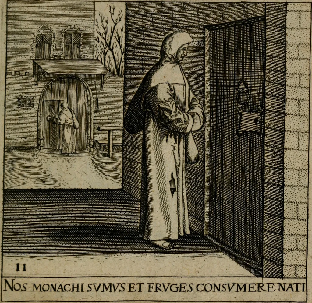 An illustration from Proscenivm vitæ hvmanæ, siue Emblematvm secvlarivm, ivcvndissima, & artificiosissima varietate vitæ hvmanæ & seculi huius deprauati mores, ac studia peruersissima adumbrantium: et Latinis versibvs, explicatorum, decades septem multis figuris adauctæ, & in vsum studiosæ inprimis iuuentutis ita adornatæ vt instar albi amicorvm sodalitatum symbolis, & insigniis conscribendis depingendisq; inseruire commode possint, 1627, leaf 42