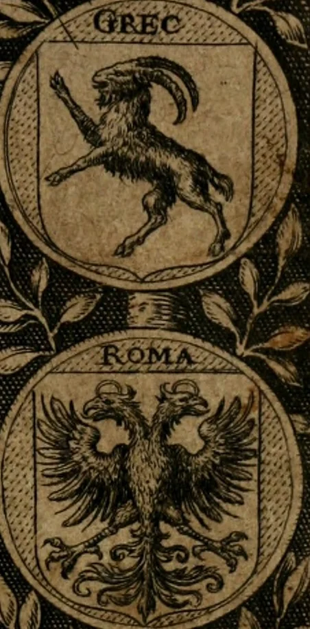 An illustration from Proscenivm vitæ hvmanæ, siue Emblematvm secvlarivm, ivcvndissima, & artificiosissima varietate vitæ hvmanæ & seculi huius deprauati mores, ac studia peruersissima adumbrantium: et Latinis versibvs, explicatorum, decades septem multis figuris adauctæ, & in vsum studiosæ inprimis iuuentutis ita adornatæ vt instar albi amicorvm sodalitatum symbolis, & insigniis conscribendis depingendisq; inseruire commode possint, 1627, leaf 6