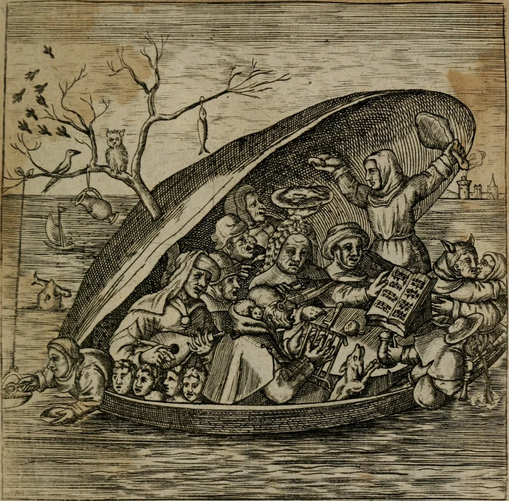 An illustration from Proscenivm vitæ hvmanæ, siue Emblematvm secvlarivm, ivcvndissima, & artificiosissima varietate vitæ hvmanæ & seculi huius deprauati mores, ac studia peruersissima adumbrantium: et Latinis versibvs, explicatorum, decades septem multis figuris adauctæ, & in vsum studiosæ inprimis iuuentutis ita adornatæ vt instar albi amicorvm sodalitatum symbolis, & insigniis conscribendis depingendisq; inseruire commode possint, 1627, leaf 84