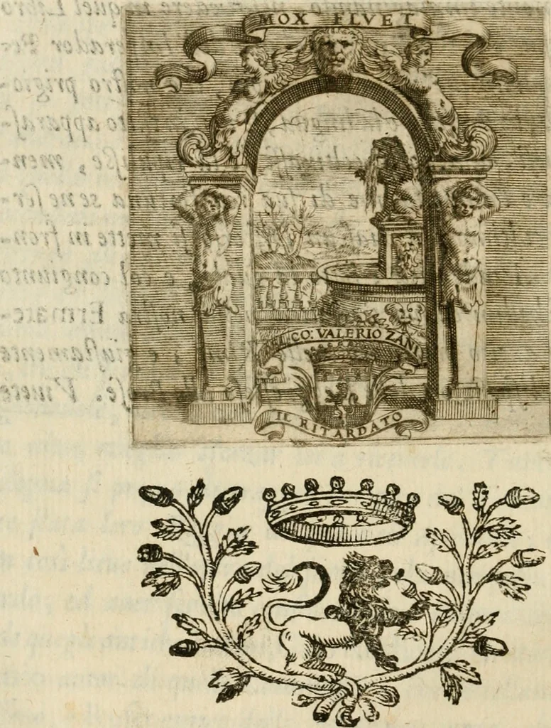 An illustration from Prose de' signori accademici Gelati di Bologna ... : colle loro imprese anteposte a' discorsi, 1671, leaf 19