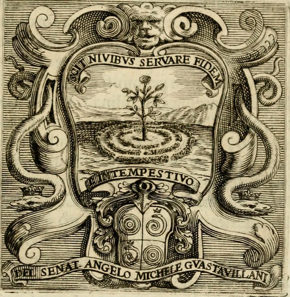 An illustration from Prose de' signori accademici Gelati di Bologna ... : colle loro imprese anteposte a' discorsi, 1671, leaf 382
