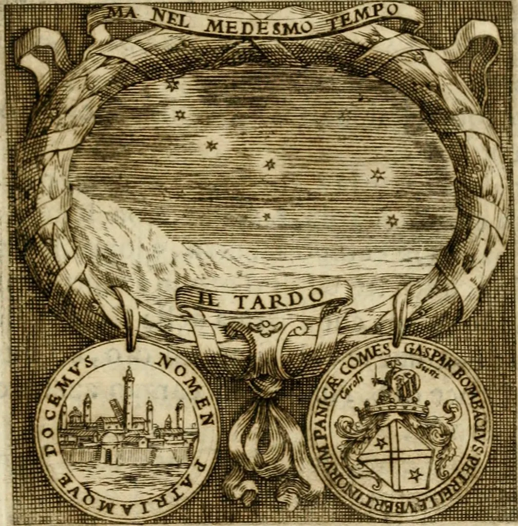 An illustration from Prose de' signori accademici Gelati di Bologna ... : colle loro imprese anteposte a' discorsi, 1671, leaf 84