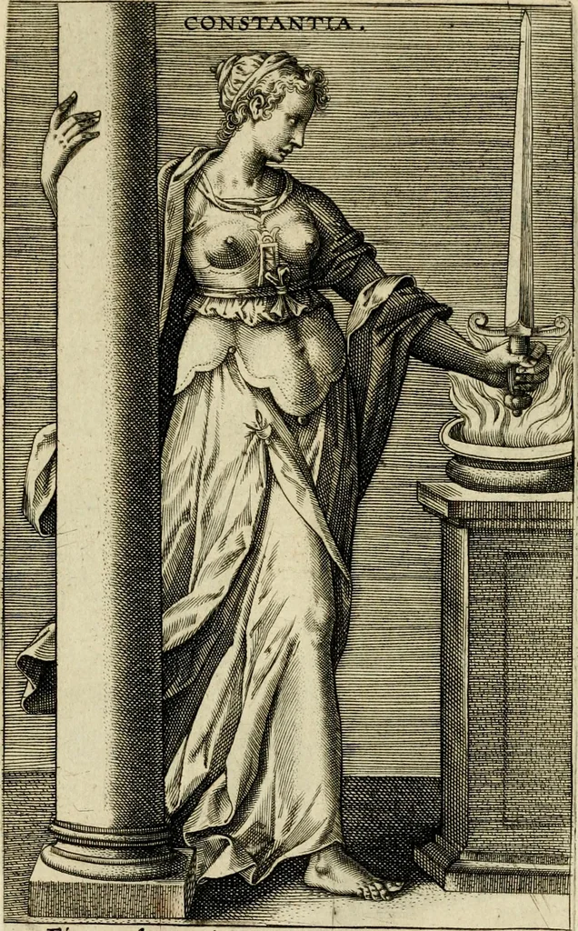 An illustration from Prosopographia, sive, Virtvtvm, animi, corporis, bonorvm externorvm, vitiorvm, et affectvvm variorvm delineatio, 1600, leaf 22