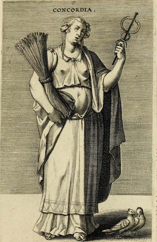 An illustration from Prosopographia, sive, Virtvtvm, animi, corporis, bonorvm externorvm, vitiorvm, et affectvvm variorvm delineatio, 1600, leaf 32