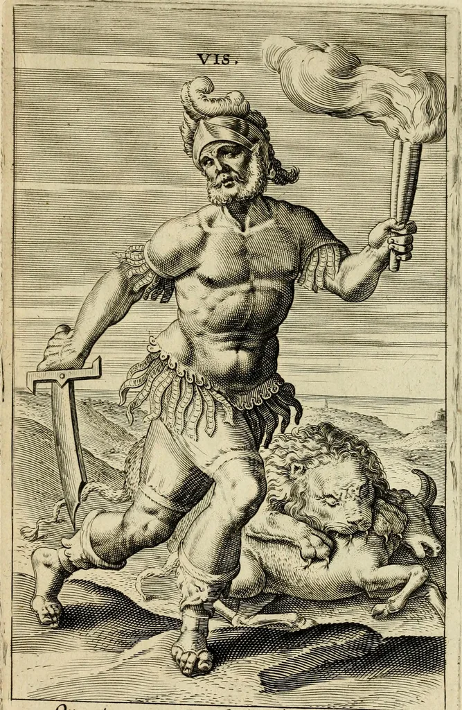 An illustration from Prosopographia, sive, Virtvtvm, animi, corporis, bonorvm externorvm, vitiorvm, et affectvvm variorvm delineatio, 1600, leaf 76
