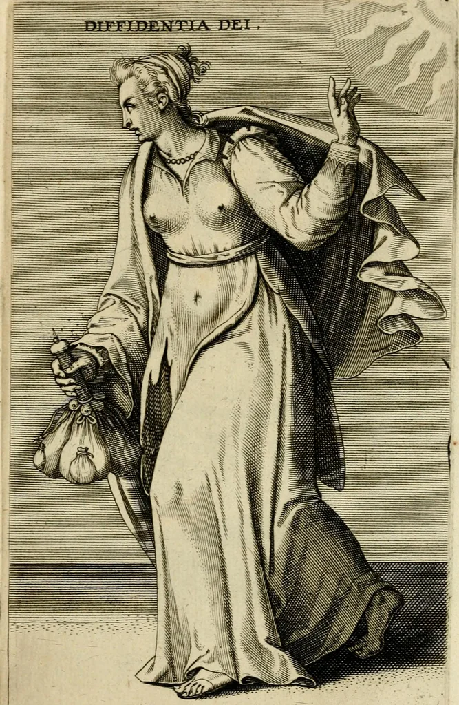 An illustration from Prosopographia, sive, Virtvtvm, animi, corporis, bonorvm externorvm, vitiorvm, et affectvvm variorvm delineatio, 1600, leaf 82
