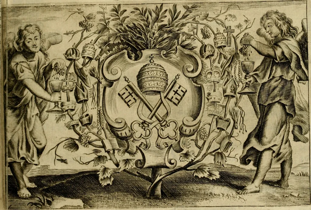An illustration from Prosperi Fagnani Jus canonicum, sive, Commentaria absolutissima in V. libros decretales : cum indice copiosissimo rerum ac verborum alphabetica serie digesto, & iuxta materiarum varietatem distincto : tomus primus[-quintus] complectens primam[-secundam] partem primi libri Decretalium, 1676, leaf 272