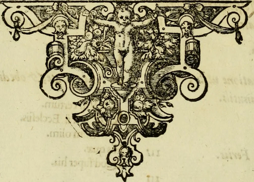 An illustration from Prosperi Fagnani Jus canonicum, sive, Commentaria absolutissima in V. libros decretales : cum indice copiosissimo rerum ac verborum alphabetica serie digesto, & iuxta materiarum varietatem distincto : tomus primus[-quintus] complectens primam[-secundam] partem primi libri Decretalium, 1676, leaf 7