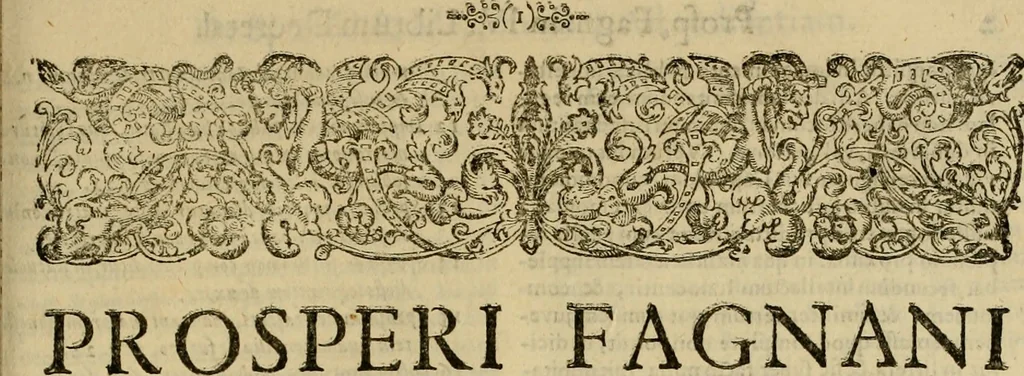 An illustration from Prosperi Fagnani Jus canonicum, sive, Commentaria absolutissima in V. libros decretales : cum indice copiosissimo rerum ac verborum alphabetica serie digesto, & iuxta materiarum varietatem distincto : tomus primus[-quintus] complectens primam[-secundam] partem primi libri Decretalium, 1676, leaf 452