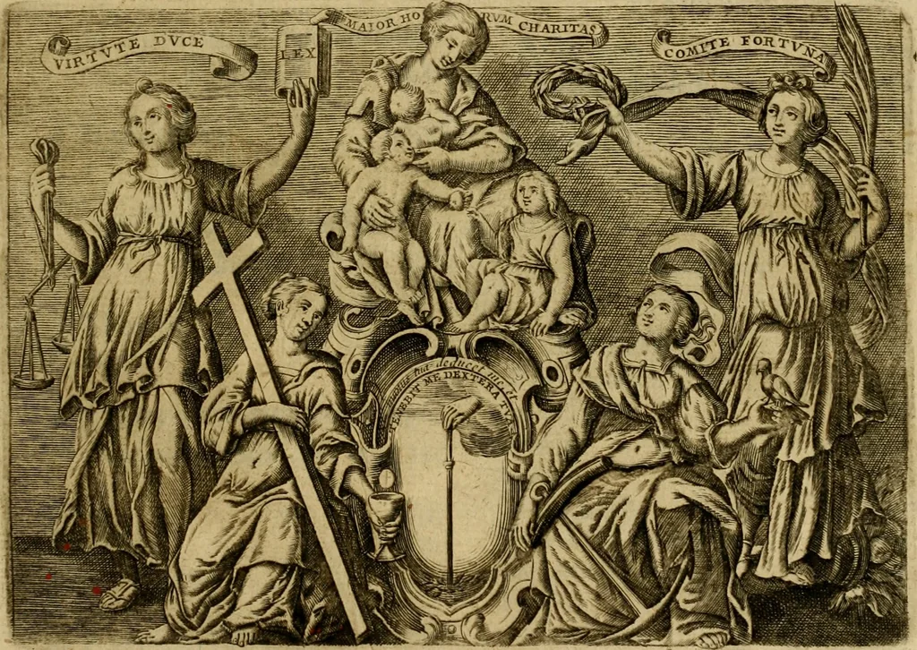 An illustration from Prosperi Fagnani Jus canonicum, sive, Commentaria absolutissima in V. libros decretales : cum indice copiosissimo rerum ac verborum alphabetica serie digesto, & iuxta materiarum varietatem distincto : tomus primus[-quintus] complectens primam[-secundam] partem primi libri Decretalium, 1676, leaf 4