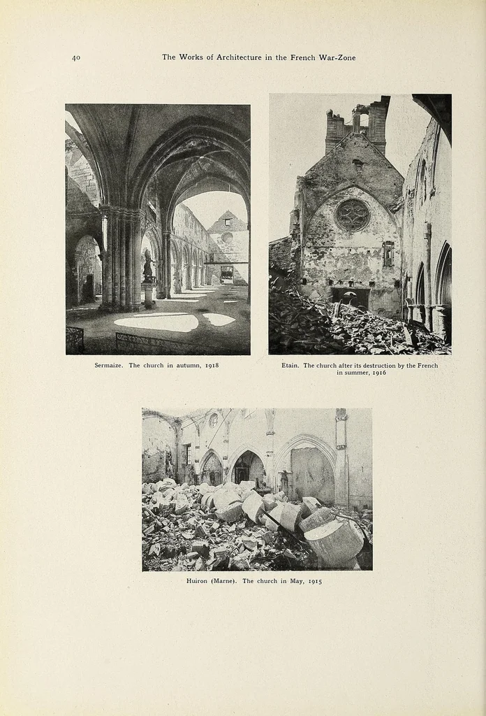 An illustration from Protection of art during war. Reports concerning the condition of the monuments of art at the different theatres of war and the German and Austrian measures taken for their preservation, rescue and research, in collaboration with Gerhard Bersu, Heinz Braune, Paul Buberl [and others], 1919, leaf 52