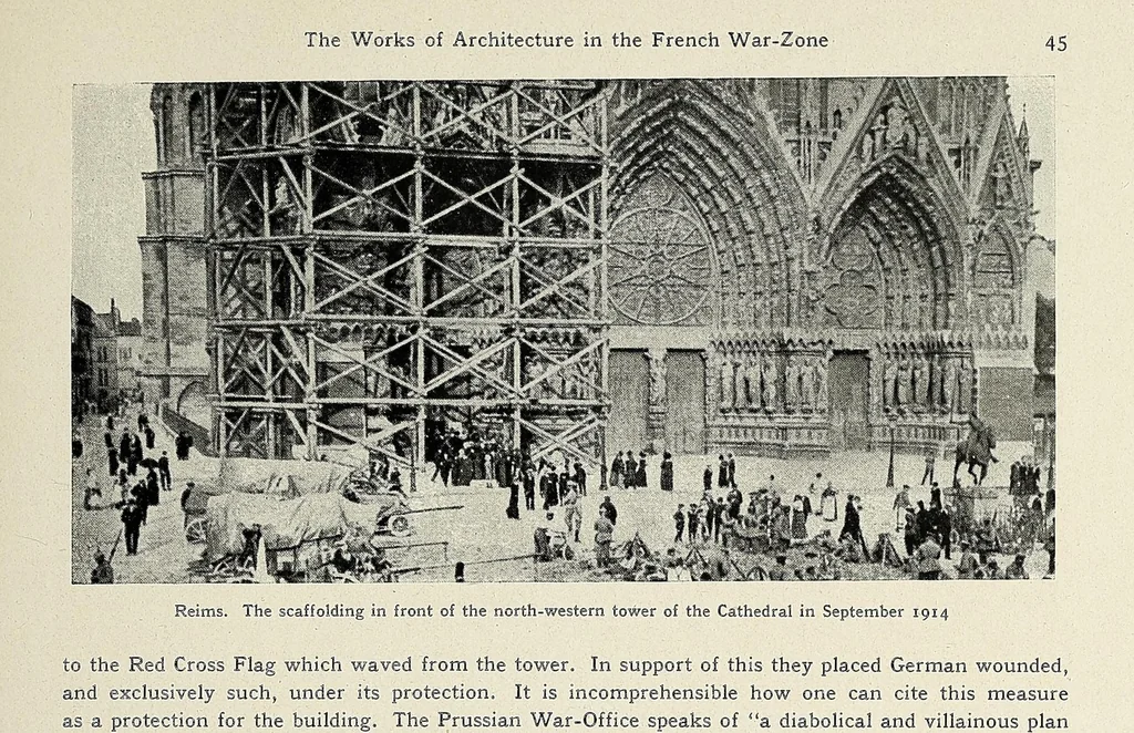 An illustration from Protection of art during war. Reports concerning the condition of the monuments of art at the different theatres of war and the German and Austrian measures taken for their preservation, rescue and research, in collaboration with Gerhard Bersu, Heinz Braune, Paul Buberl [and others], 1919, leaf 57