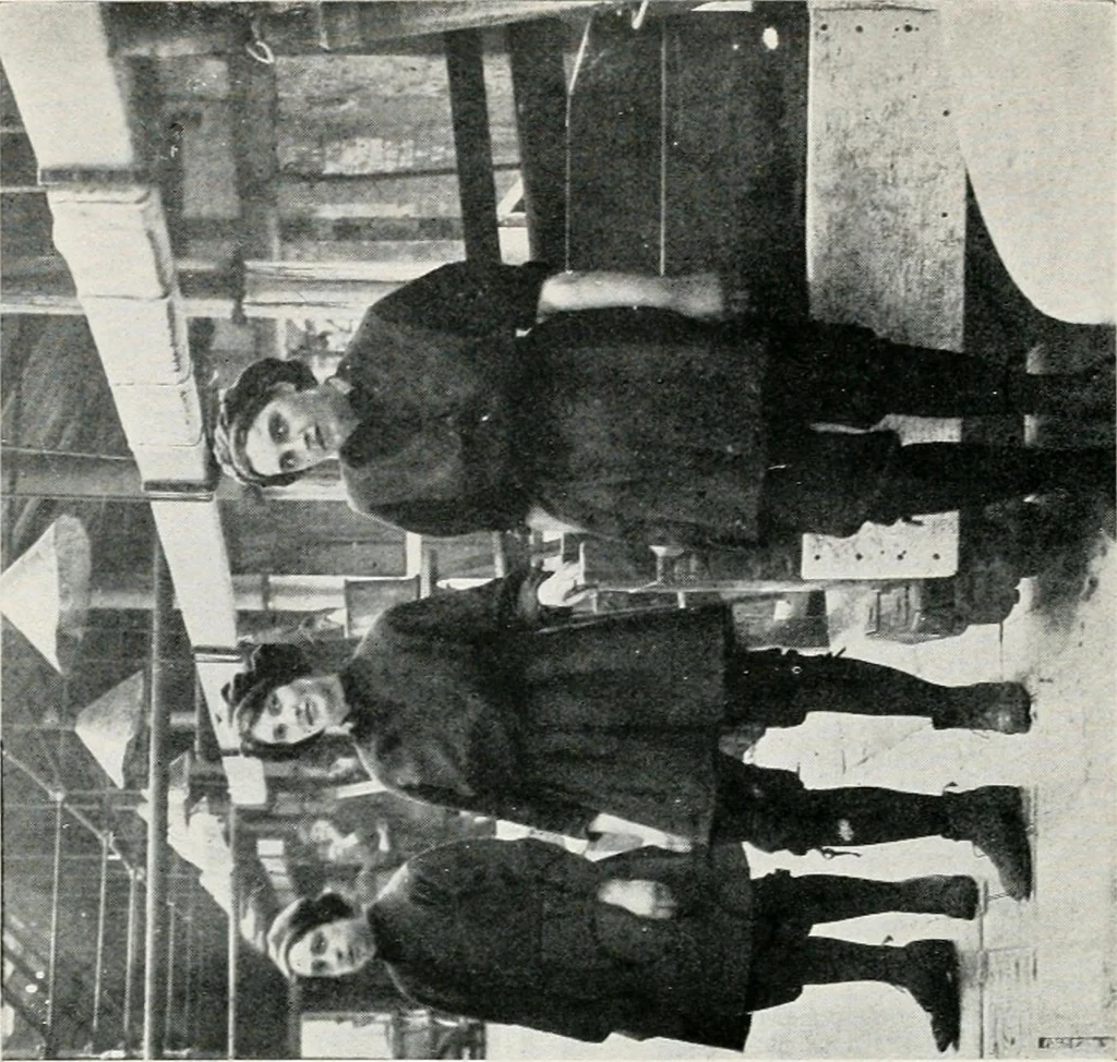 An illustration from Protective clothing for women and girl workers employed in the factories and workshops, 1917, leaf 9