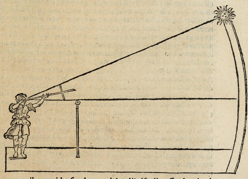 An illustration from Proteo militare di Bartolomeo Romano. Diuiso in tre libri. Nel primo si descrive la fabrica di detto proteo, & in esso nuovo istrumento, tutti gli altri istrumenti di matematica che imaginar si possano. Nel secondo, e terzo si tratta dell'vso di detto istrumento, nelquale si formano tutte le figure di geometria, e diuersi istrumenti di prospettiua, pittura, scoltura, & architettura. S'insegna ancora l'arte del navigare, e quella del guerreggiare con nuouo, e facilissimo modo, come più distintamente nella tauola si potra redere, 1595, leaf 147