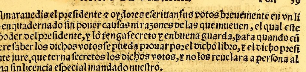 An illustration from Prouisio[n]es cedulas instruciones de su Magestad: : ordena[n]ças d[e] difu[n]tos y audie[n]cia, p[ar]a la buena expedicio[n] de los negocios, y administracio[n] d[e] justicia: y gouernacio[n] d[e]sta Nueua España: y p[ar]a el bue[n] tratamie[n]to y [con]seruacio[n] d[e] los yndios, dende el año 1525. hasta este presente de. 63, 1563, leaf 125