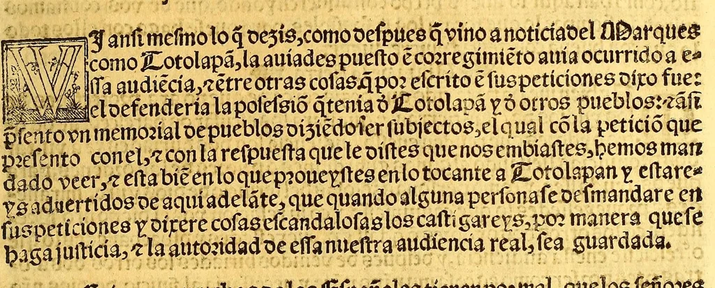 An illustration from Prouisio[n]es cedulas instruciones de su Magestad: : ordena[n]ças d[e] difu[n]tos y audie[n]cia, p[ar]a la buena expedicio[n] de los negocios, y administracio[n] d[e] justicia: y gouernacio[n] d[e]sta Nueua España: y p[ar]a el bue[n] tratamie[n]to y [con]seruacio[n] d[e] los yndios, dende el año 1525. hasta este presente de. 63, 1563, leaf 177