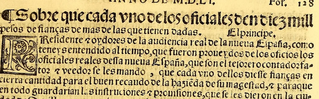 An illustration from Prouisio[n]es cedulas instruciones de su Magestad: : ordena[n]ças d[e] difu[n]tos y audie[n]cia, p[ar]a la buena expedicio[n] de los negocios, y administracio[n] d[e] justicia: y gouernacio[n] d[e]sta Nueua España: y p[ar]a el bue[n] tratamie[n]to y [con]seruacio[n] d[e] los yndios, dende el año 1525. hasta este presente de. 63, 1563, leaf 263