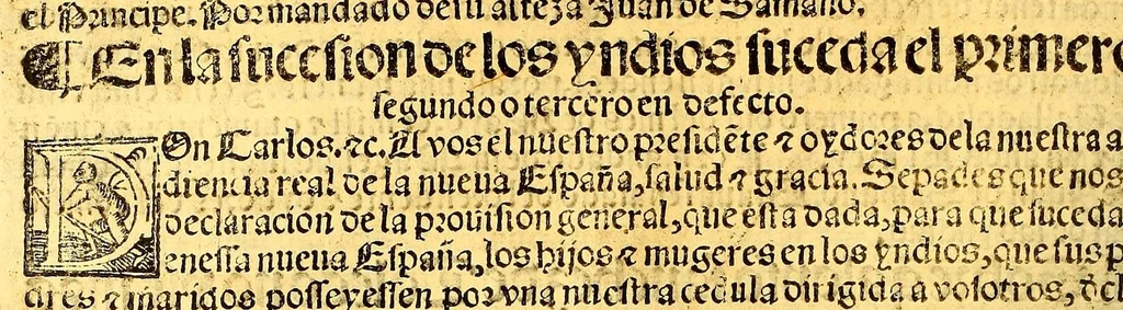 An illustration from Prouisio[n]es cedulas instruciones de su Magestad: : ordena[n]ças d[e] difu[n]tos y audie[n]cia, p[ar]a la buena expedicio[n] de los negocios, y administracio[n] d[e] justicia: y gouernacio[n] d[e]sta Nueua España: y p[ar]a el bue[n] tratamie[n]to y [con]seruacio[n] d[e] los yndios, dende el año 1525. hasta este presente de. 63, 1563, leaf 280