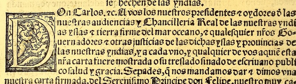 An illustration from Prouisio[n]es cedulas instruciones de su Magestad: : ordena[n]ças d[e] difu[n]tos y audie[n]cia, p[ar]a la buena expedicio[n] de los negocios, y administracio[n] d[e] justicia: y gouernacio[n] d[e]sta Nueua España: y p[ar]a el bue[n] tratamie[n]to y [con]seruacio[n] d[e] los yndios, dende el año 1525. hasta este presente de. 63, 1563, leaf 328
